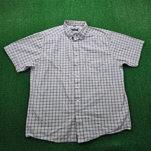 Ariat Pro Series Shirt Mens 2XL Checkered Button Up Short Sleeve Western Cowboy